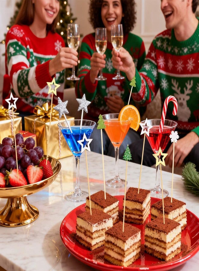 Galetcy 125 Pcs Christmas Toothpicks for Appetizers, 5.5 Inch Decorative Cocktail Picks Food Pick, Party Toothpicks Skewers for Fruits and Drink Garnish, Holiday Party Supplies - Image 5